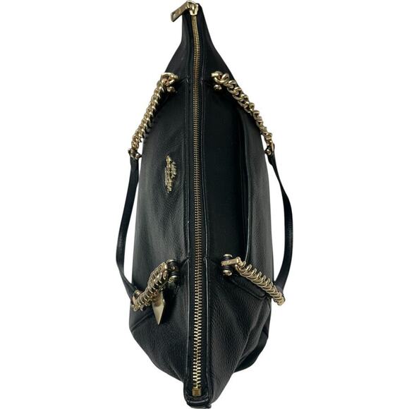 Coach Ava Leather Chain Tote Bag in Black with Gold Hardware - Picture 10 of 16